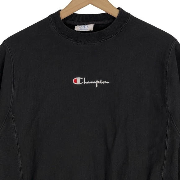 Champion Reverse Weave Sweatshirt Small Crewneck Sweatshirt Center Chest Script - Picture 2 of 10